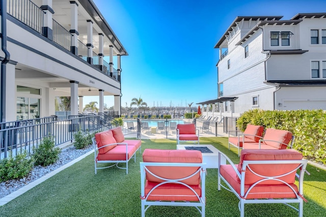 view of patio with fence