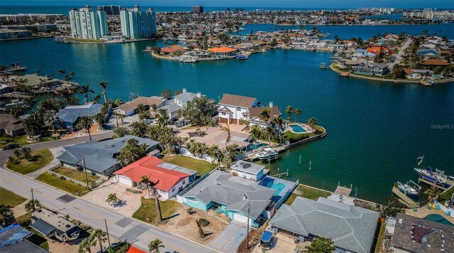 629 59th Ave, St Pete Beach, FL 33706 - aerial view featuring a residential view and a water view