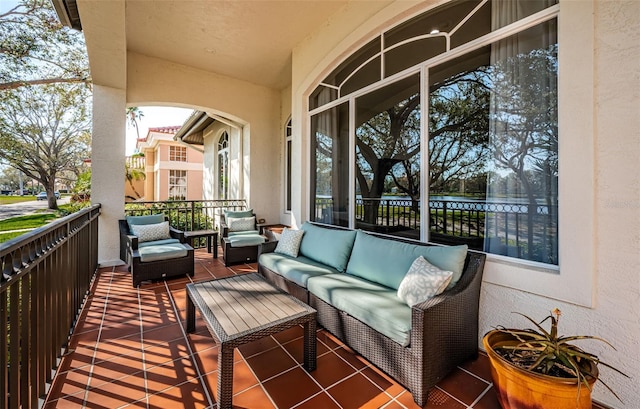 balcony featuring outdoor lounge area