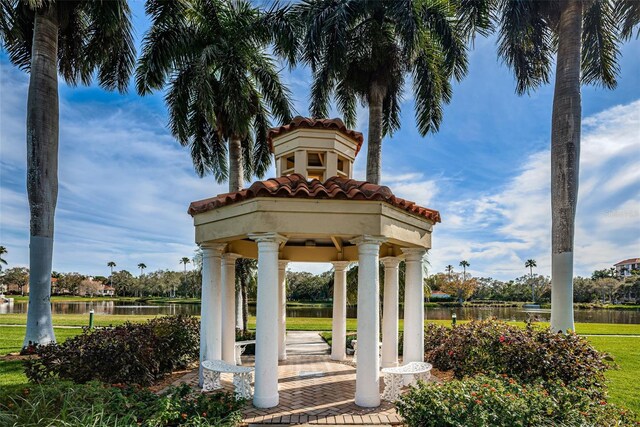 view of community with a gazebo