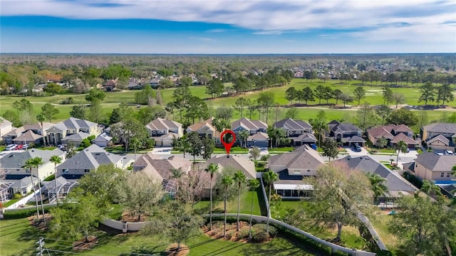 bird's eye view with a residential view and golf course view