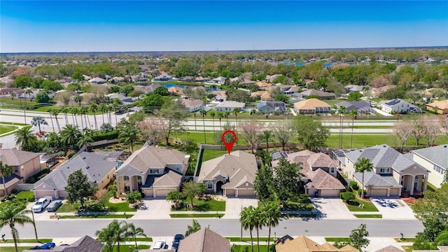 aerial view with a residential view