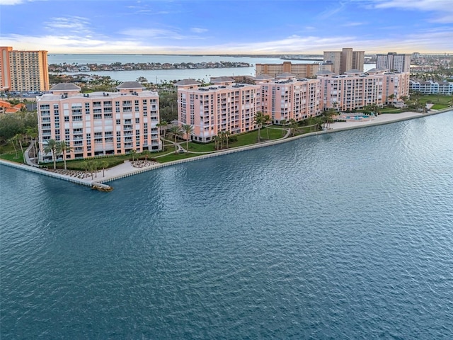 4951 Bacopa Ln S Unit 801, Saint Petersburg, FL 33715 - aerial view featuring a water view and a view of city