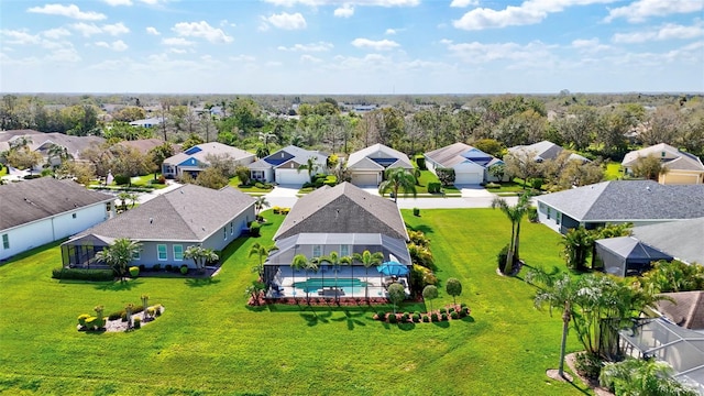 drone / aerial view with a residential view