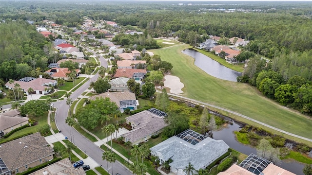 11815 Marblehead Dr, Tampa, FL 33626 - drone / aerial view with golf course view, a water view, and a residential view