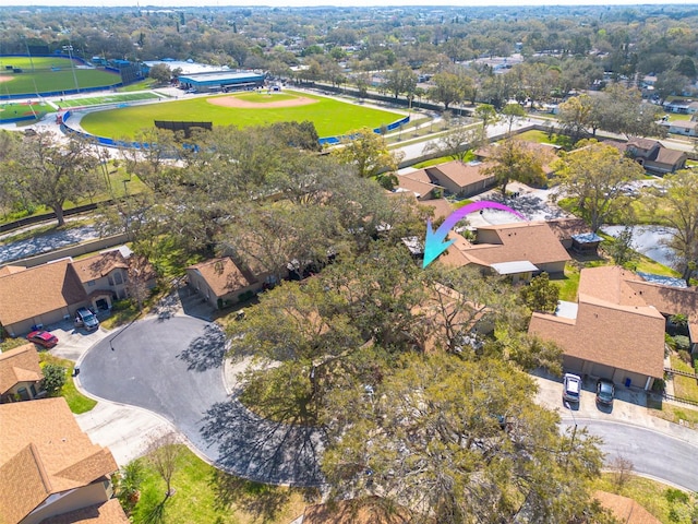 bird's eye view with a residential view