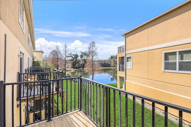 balcony with a water view