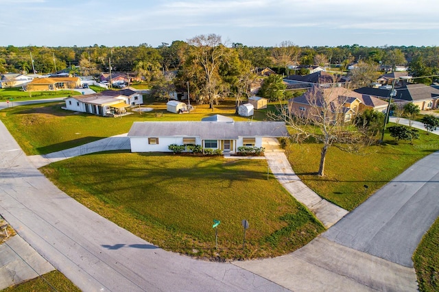 aerial view with a residential view