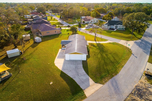 bird's eye view with a residential view