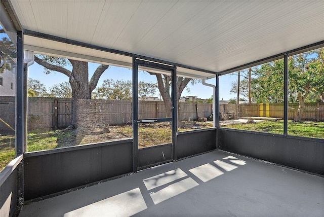 view of unfurnished sunroom