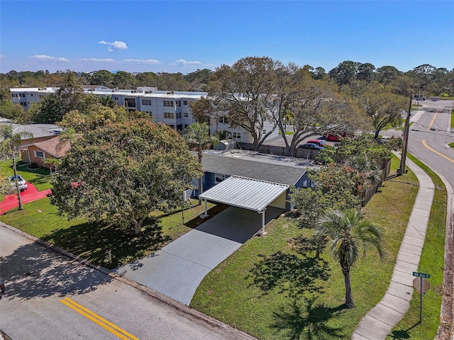 aerial view with a residential view