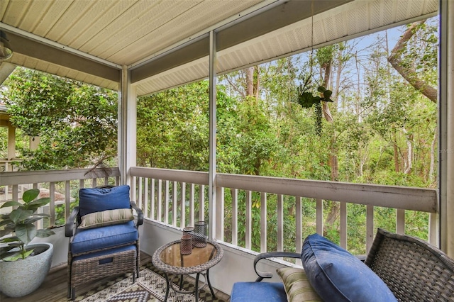 view of sunroom