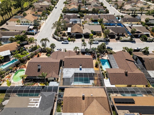 bird's eye view with a residential view