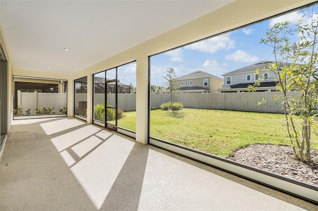 view of unfurnished sunroom