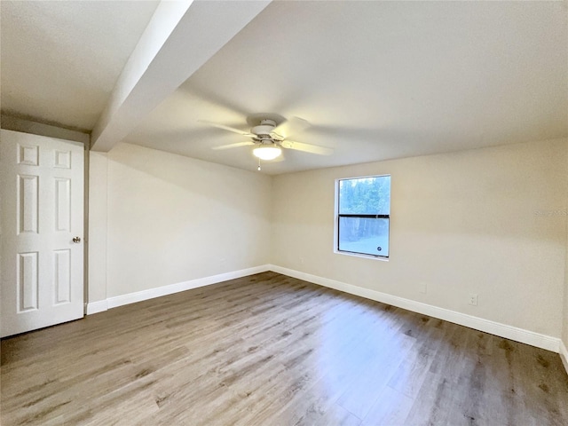 11201 Blendale Dr, Riverview, FL 33569 - spare room featuring ceiling fan, baseboards, and wood finished floors