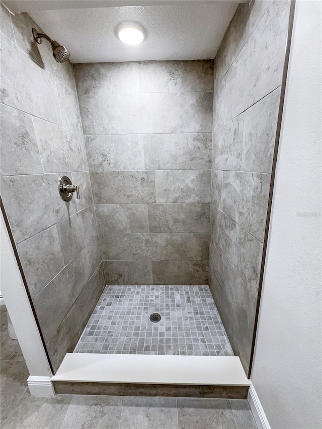 11201 Blendale Dr, Riverview, FL 33569 - bathroom with a shower stall and a textured ceiling