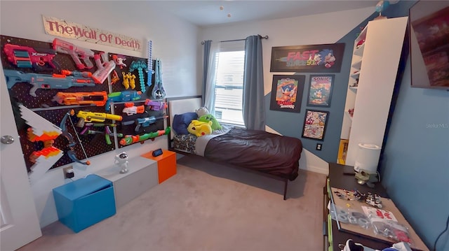 bedroom featuring carpet