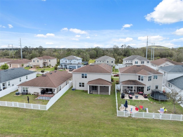 aerial view featuring a residential view