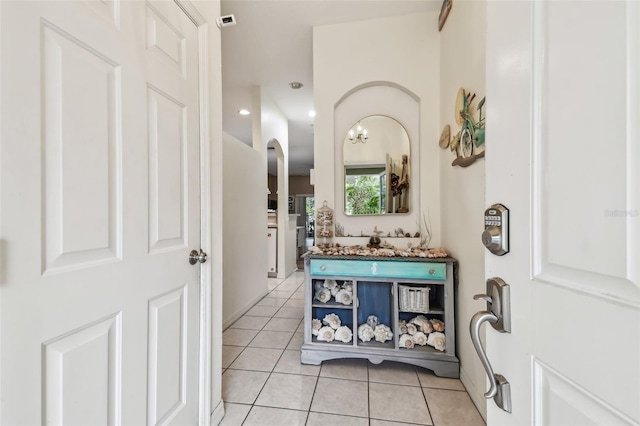 bathroom featuring vanity and tile patterned floors