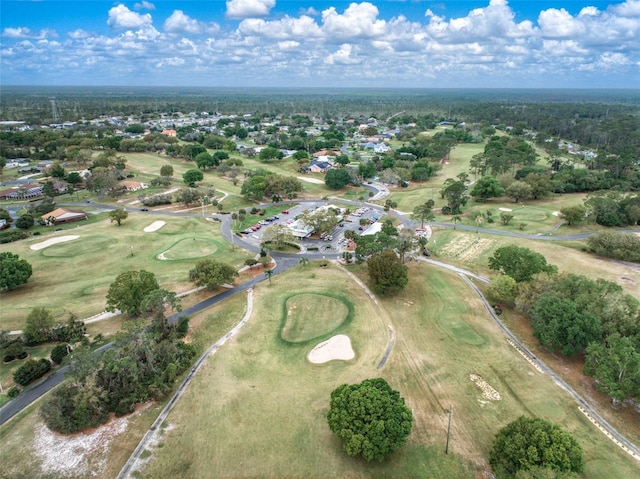 aerial view featuring view of golf course