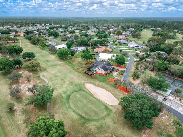 birds eye view of property featuring golf course view