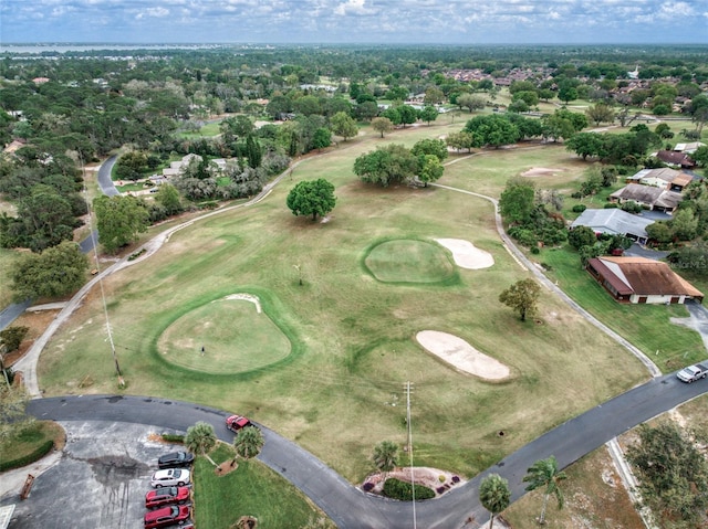 drone / aerial view featuring view of golf course