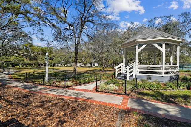 view of home's community with a gazebo