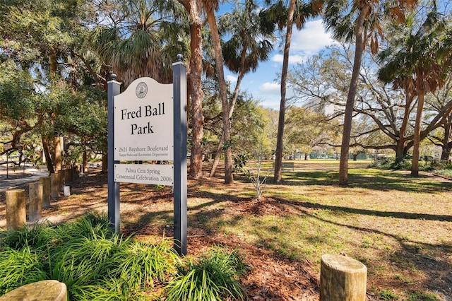 view of community sign