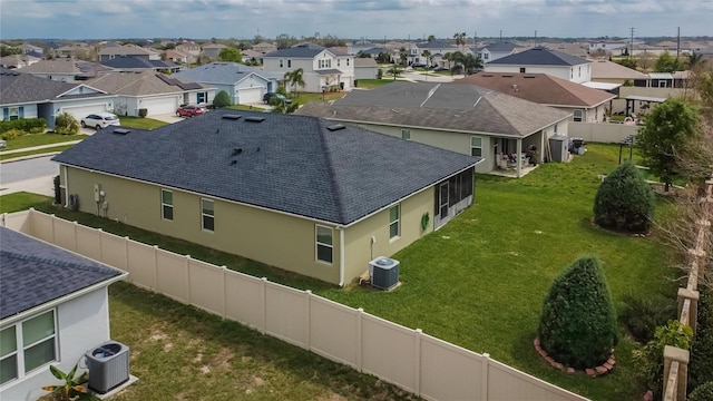 aerial view with a residential view