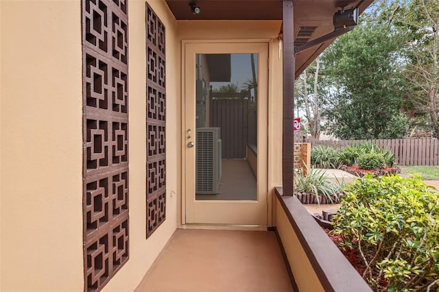 balcony with central AC unit