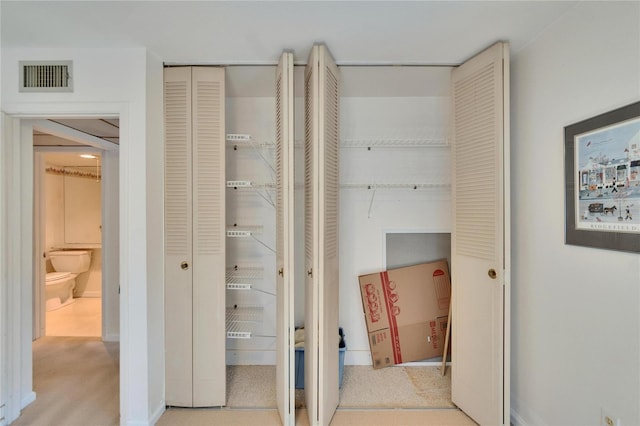closet featuring visible vents
