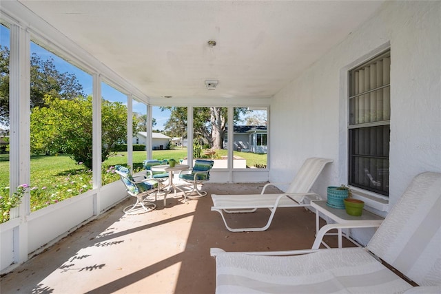 view of sunroom