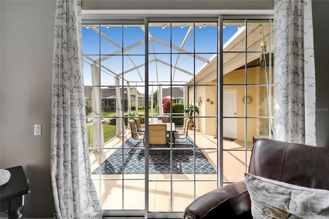 doorway to outside with a sunroom