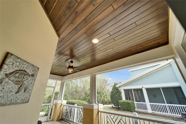 view of patio / terrace featuring ceiling fan