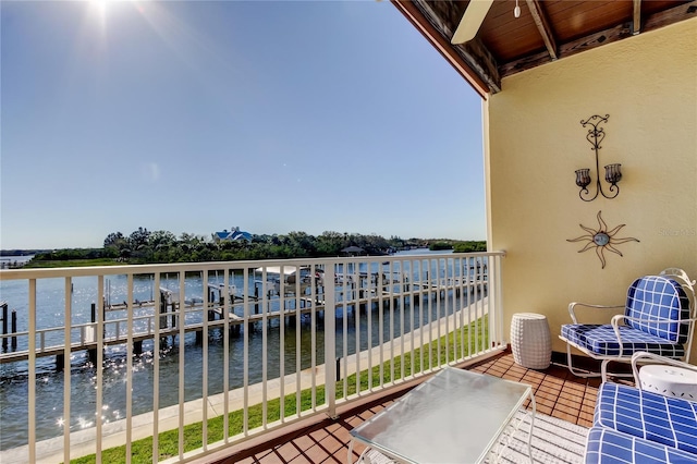 balcony with a water view