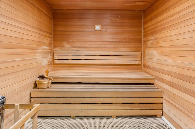 view of sauna