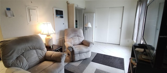 view of tiled living room