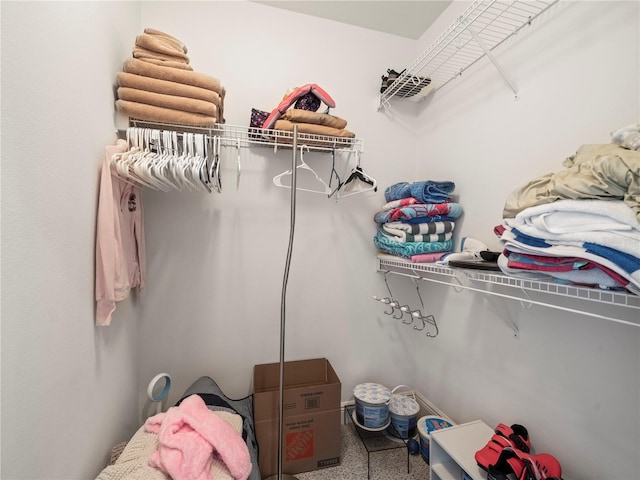 view of walk in closet