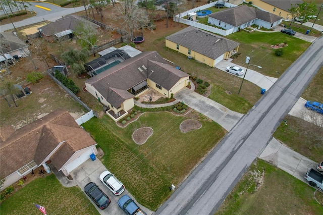 aerial view featuring a residential view