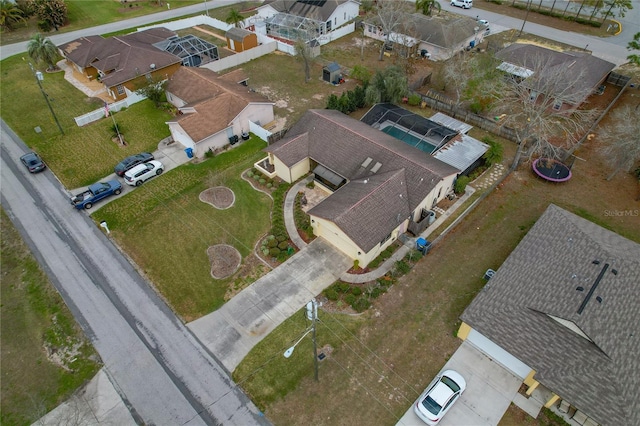 bird's eye view with a residential view