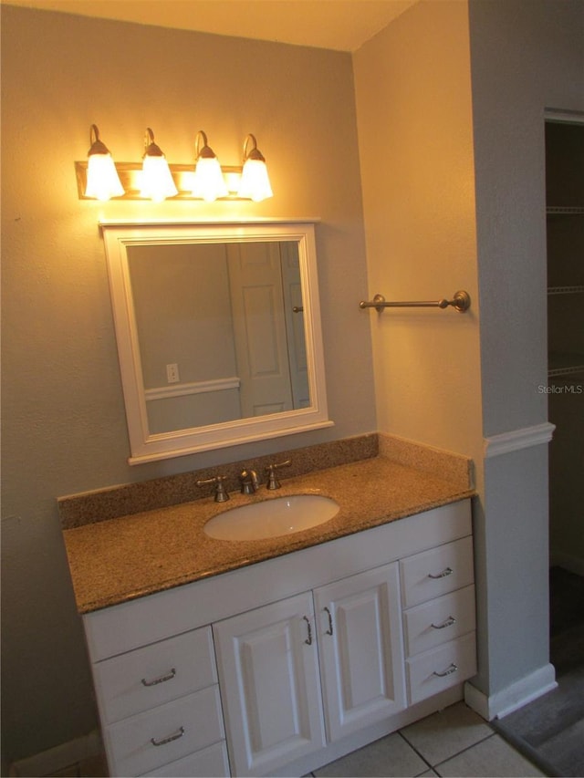 bathroom featuring vanity and tile patterned floors