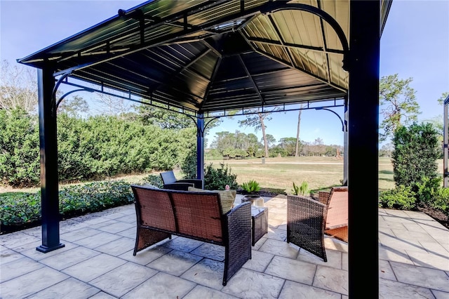 view of patio / terrace with a gazebo