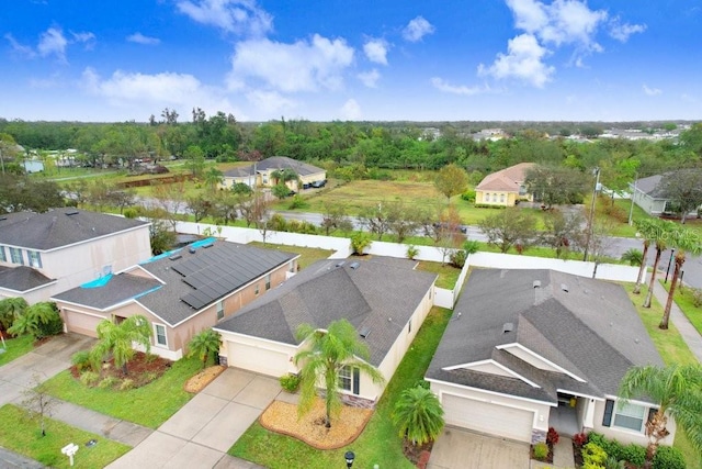 drone / aerial view with a residential view