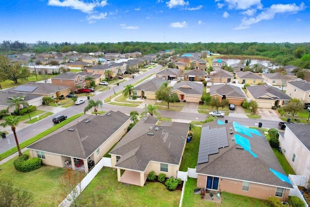 aerial view with a residential view