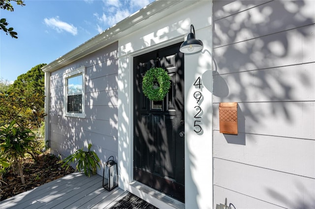 view of doorway to property