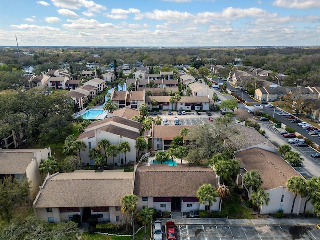 aerial view with a residential view