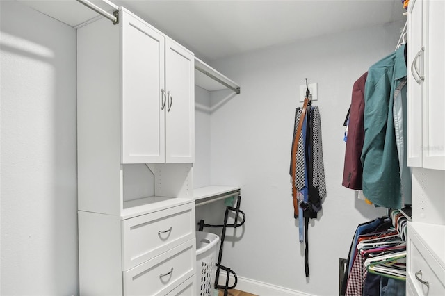 view of walk in closet