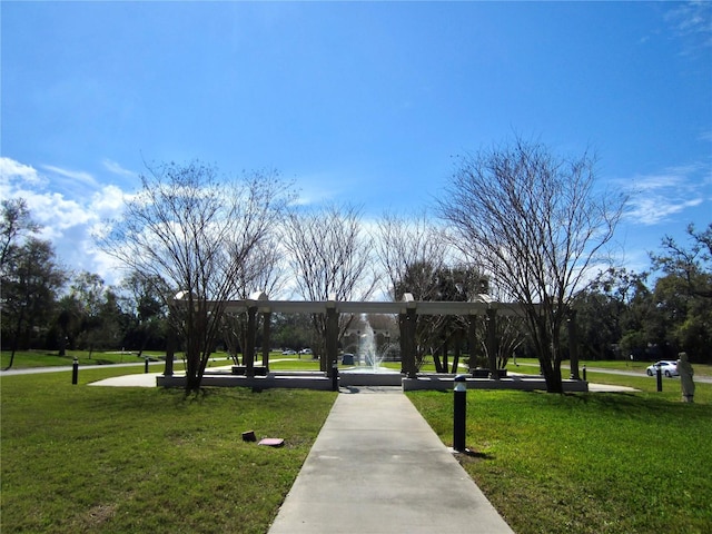 view of home's community with a yard