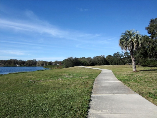 exterior space featuring a water view