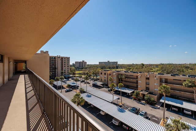 balcony featuring a view of city